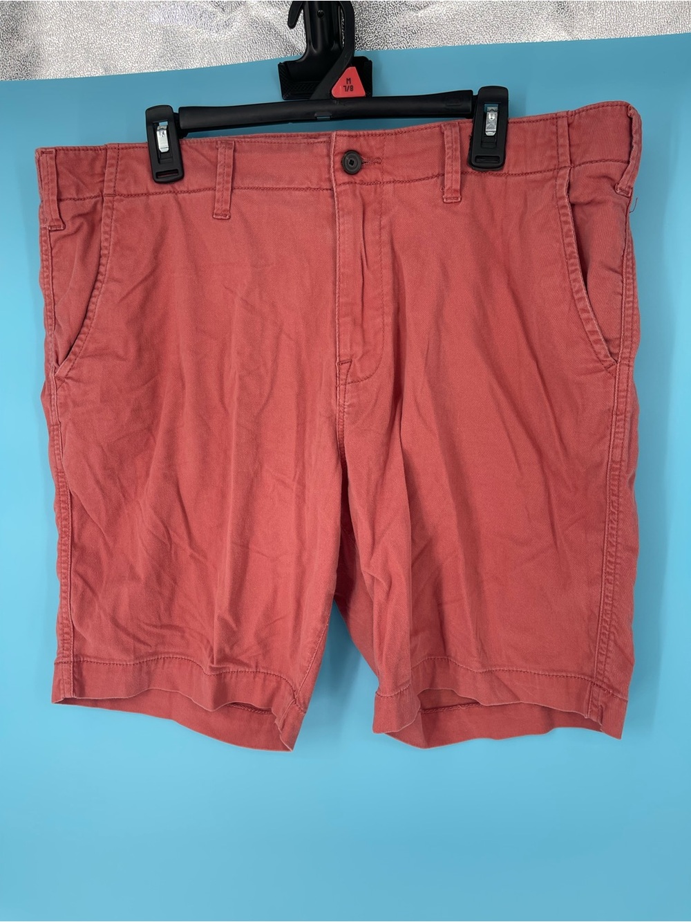Men's‎ dark Coral Cotton Casual Shorts Sz 38